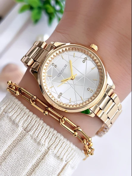 Coliseum Özel Tasarım Vintage Seri Kadın Kol Saati+ Bileklik Hediyeli CL8369.M5 ürün görseli
