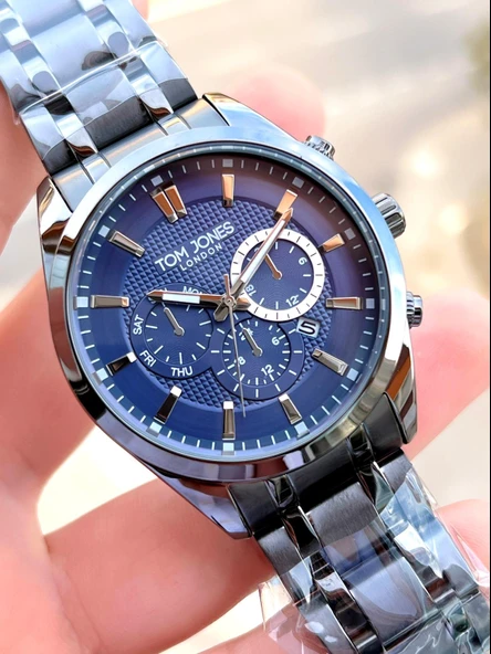 Tom Jones Çelik Kordon Tasarım Kadran  30 Mt Suya Dayanıklı Erkek Kol Saati EJT1.2301.05 - Resim 3