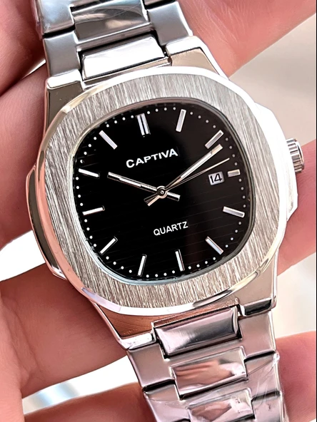 Captiva Çelik Kordon Takvimli Kadran Kutulu Seri Erkek Kol Saati C02.SE04 - Resim 3