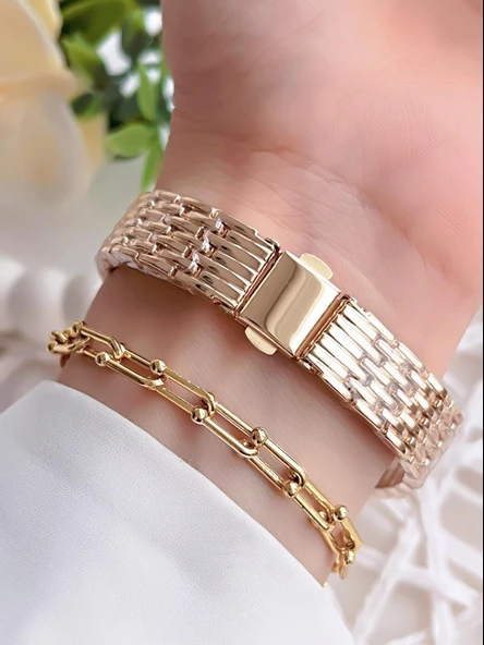 Coliseum Özel Tasarım Vintage Seri Kadın Kol Saati+ Bileklik Hediyeli CL8337.M1 - Resim 3