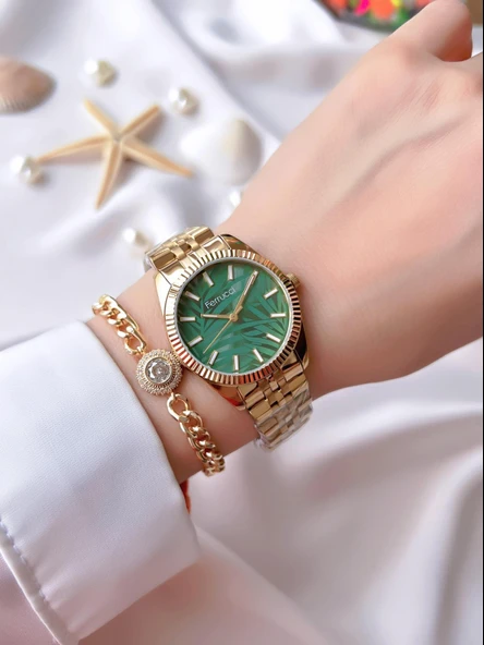 Ferrucci Çelik Kordon İyon Kaplama Özel Kasa 30 Mt Suya Dayanıklı Kadın Kol Saati+Bileklik B03328.03 - Resim 2