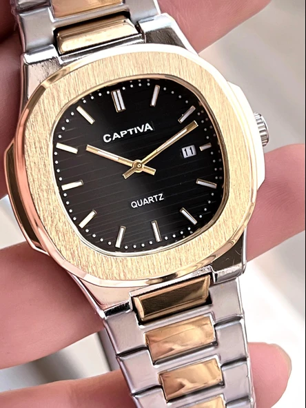 Captiva Çelik Kordon Takvimli Kadran Kutulu Seri Erkek Kol Saati C02.SE01 - Resim 3