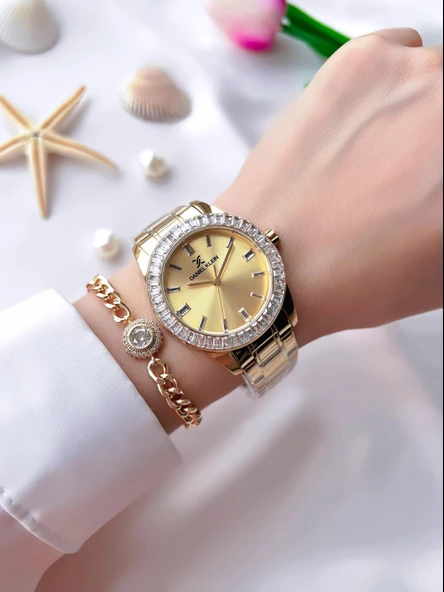 Daniel Klein Çelik Kordon 30 Mt Suya Dayanıklı Kadın Kol Saati+Bileklik BFG.13484.X2 - Resim 2