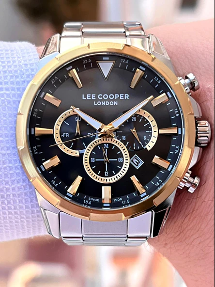 Lee Cooper Çelik Kordon Kadran Özellikleri Aktif 50 Mt Suya Dayanıklı Erkek Kol Saati FBLC.07385.260 - Resim 3