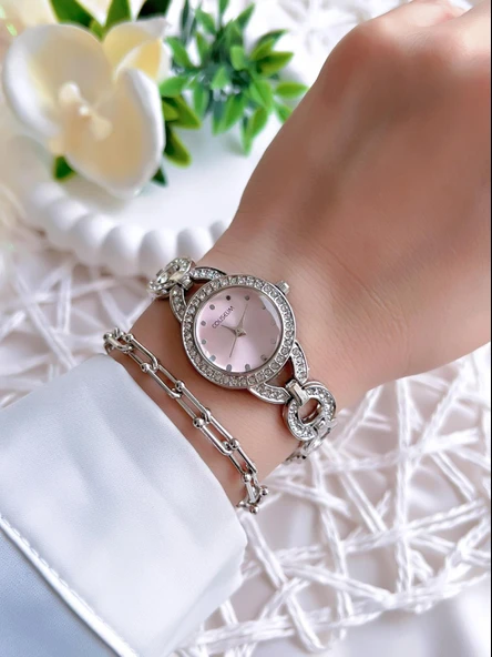 Coliseum Özel Tasarım Vintage Seri Kadın Kol Saati+ Bileklik Hediyeli CL8719.M4 - 2