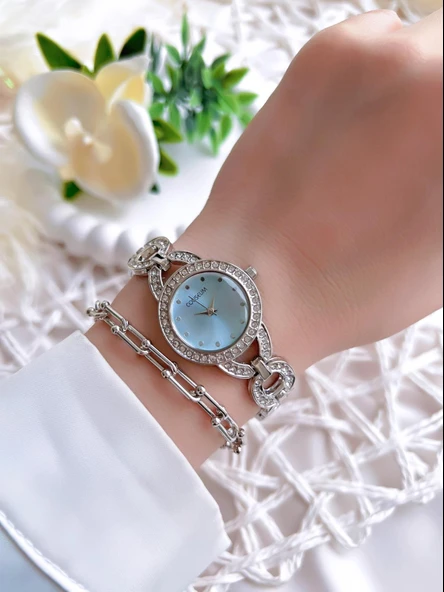 Coliseum Özel Tasarım Vintage Seri Kadın Kol Saati+ Bileklik Hediyeli CL8719.M3 - Resim 2