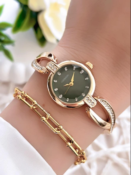 Coliseum Özel Tasarım Vintage Seri Kadın Kol Saati+ Bileklik Hediyeli CL8454.M3