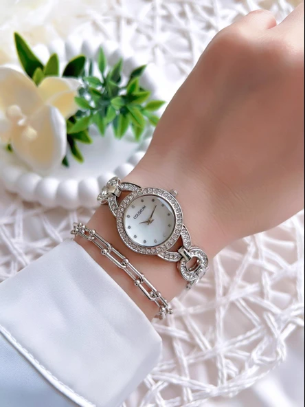 Coliseum Özel Tasarım Vintage Seri Kadın Kol Saati+ Bileklik Hediyeli CL8719.M2 - 2