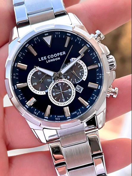 Lee Cooper Çelik Kordon Kadran Özellikleri Aktif 50 Mt Suya Dayanıklı Erkek Kol Saati FBLC.07385.390 - Resim 2