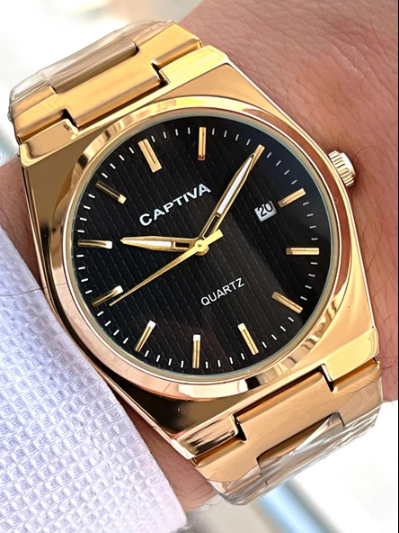 Captiva Çelik Kordon Takvimli Kadran Kutulu Seri Erkek Kol Saati C01.ES07 ürün görseli