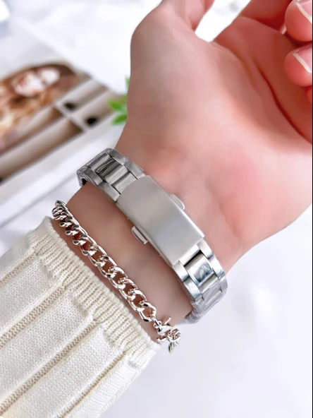 Coliseum Özel Tasarım Vintage Seri Kadın Kol Saati+ Bileklik Hediyeli CL8369.M1 - Resim 3