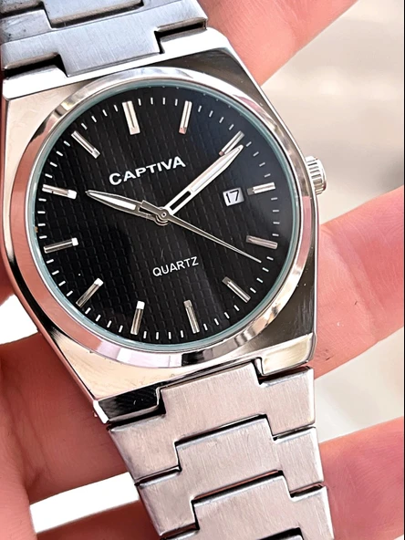 Captiva Çelik Kordon Takvimli Kadran Kutulu Seri Erkek Kol Saati C01.ES01 - Resim 3