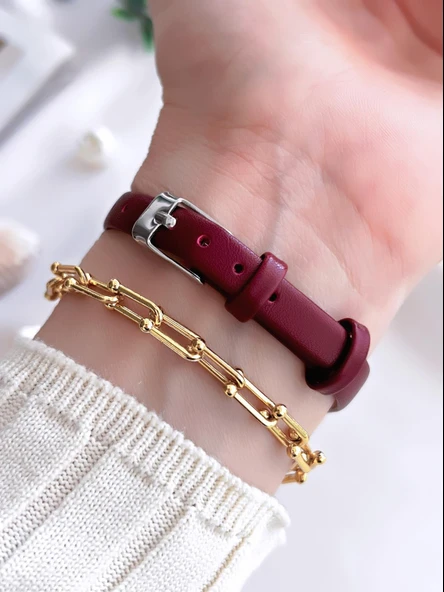 Coliseum Deri Kordon Vintage Seri Kadın Kol Saati+Bileklik Hediyeli CL8368.BM4 - Resim 3