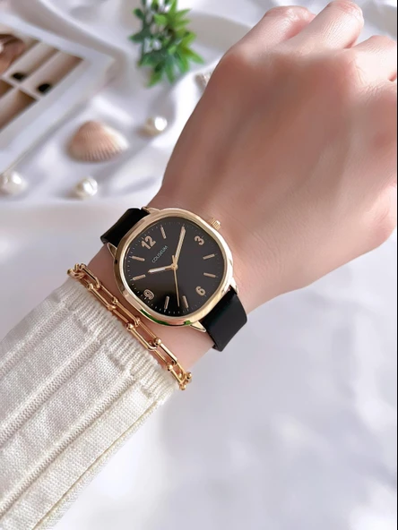 Coliseum Silikon Kordon Vintage Seri Kadın Kol Saati+Bileklik Hediyeli CL.8365.BM2 - Resim 2