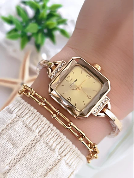 Coliseum Özel Tasarım Vintage Seri Kadın Kol Saati+ Bileklik Hediyeli CL8458.M3 ürün görseli