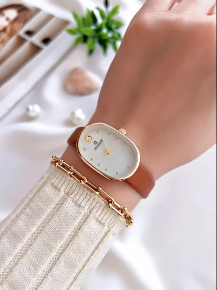 Coliseum Deri Kordon Vintage Seri Kadın Kol Saati+Bileklik Hediyeli CL8104.BM1 - Resim 2