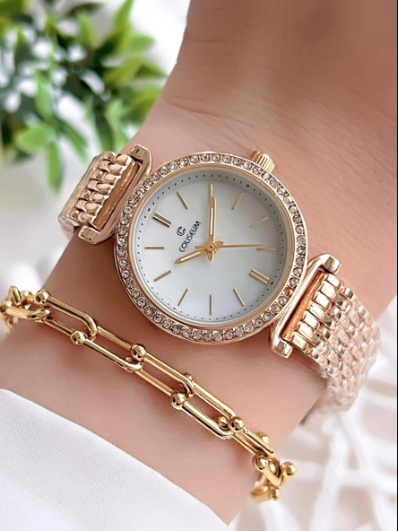 Coliseum Özel Tasarım Vintage Seri Kadın Kol Saati+ Bileklik Hediyeli CL8337.M1 ürün görseli