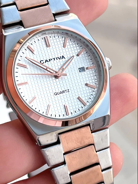 Captiva Çelik Kordon Takvimli Kadran Kutulu Seri Erkek Kol Saati C01.ES08 - 3