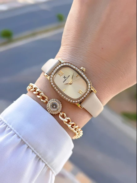 Daniel Klein Deri Kordon 30 Mt Suya Dayanıklı 2 Yıl Garantili Kadın Kol Saati+Bileklik BFG13943.2 - Resim 2