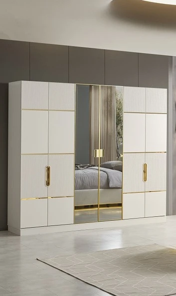 BASEL MDF 6 KAPAKLI DOLAP ürün görseli 1