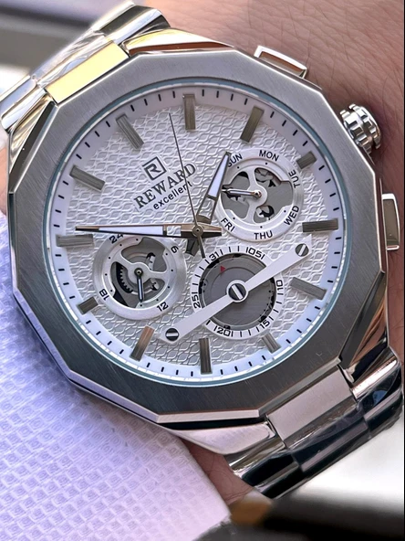 Reward Çelik Kordon 2 Yıl Garantili 5 Atm Suya Dayanıklı İç Fonksiyonları Aktif Erkek Kol Saati RE21 ürün görseli