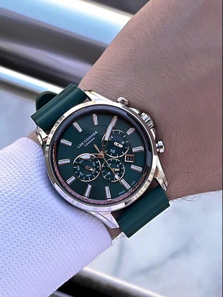 Lee Cooper Silikon Kordon İç Fonksiyonları Aktif 5 Atm Suya Dayanıklı Erkek Kol Saati ELC.08170.375 - Resim 2