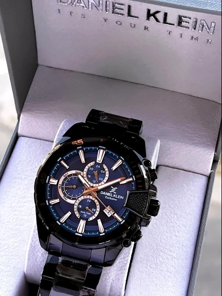 Daniel Klein Çelik Kordon Kronometreli Kadran Tasarımı 5 Atm Suya Dayanıklı Erkek Kol Saati 10034.N6 - Resim 6