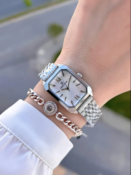 Daniel Klein Çelik Kordon 2 Yıl Garantili 3 Atm Suya Dayanıklı+Bileklik Kadın Kol Saat BFG.10806.1 - Resim 2