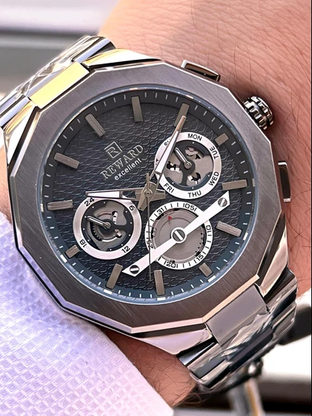 Reward Çelik Kordon 2 Yıl Garantili 5 Atm Suya Dayanıklı İç Fonksiyonları Aktif Erkek Kol Saati RE26 ürün görseli