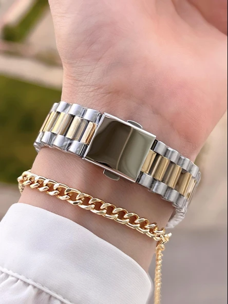 Ferrucci Çelik Kordon Kararma Renk Atma Yapmaz 2 Yıl Garantili Kadın Kol Saati+Bileklik F.03450.05 - Resim 3