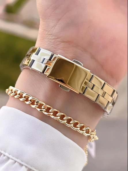 Ferrucci Çelik Kordon Kararma Renk Atma Yapmaz 2 Yıl Garantili Kadın Kol Saati+Bileklik F.03428.02 - Resim 3