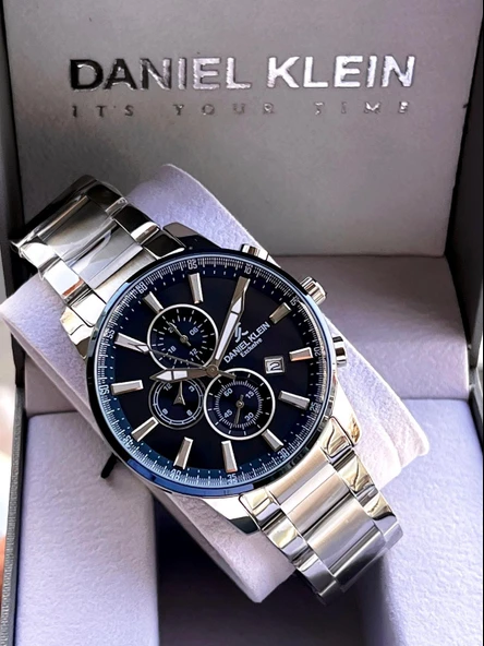 Daniel Klein Çelik Kordon Kronometreli Kadran Tasarımı 3 Atm Suya Dayanıklı Erkek Kol Saati 10602.13 - Resim 6