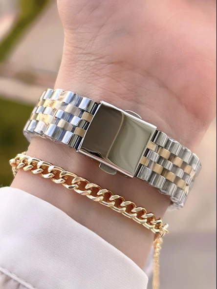 Ferrucci Çelik Kordon Kararma Renk Atma Yapmaz 2 Yıl Garantili Kadın Kol Saati+Bileklik F.03464.03 - 3