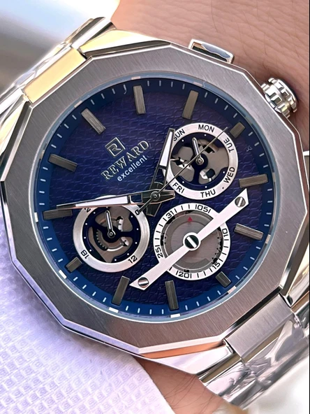 Reward Çelik Kordon 2 Yıl Garantili 5 Atm Suya Dayanıklı İç Fonksiyonları Aktif Erkek Kol Saati RE23 ürün görseli