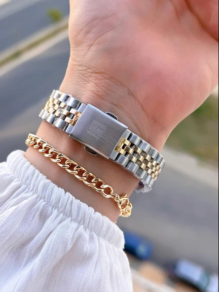 Homies Çelik Kordon 2 Yıl Garantili 30 Mt Suya Dayanıklı Kadın Kol Saati+Bileklik HM.23257.5 - Resim 3