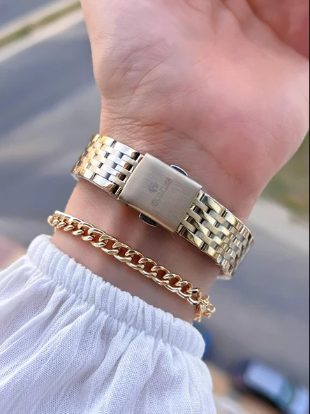 Homies Çelik Kordon 2 Yıl Garantili 30 Mt Suya Dayanıklı Kadın Kol Saati+Bileklik HM.B233240.1 - Resim 3