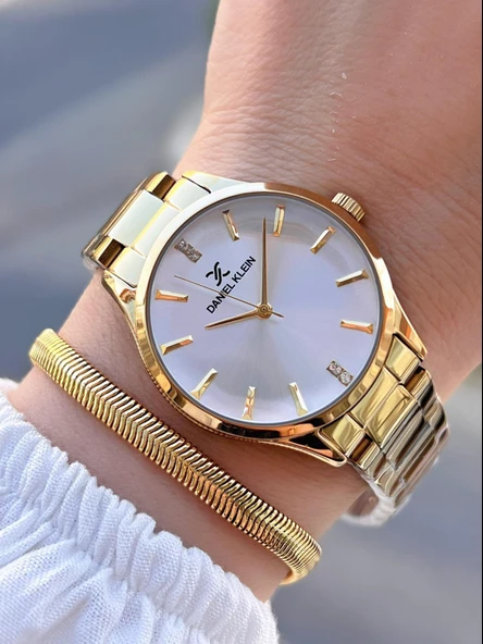 Daniel Klein Özel Kesme Camlı 3 Atm Suya Dayanıklı 2 Yıl Garantili Kadın Kol Saati+Bileklik V10925.2 ürün görseli