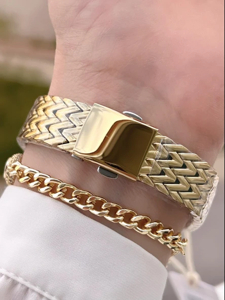 Ferrucci Çelik Kordon Kararma Renk Atma Yapmaz 2 Yıl Garantili Kadın Kol Saati+Bileklik F.03545.04 - Resim 3