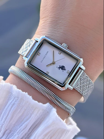 U.S.POLO ASSN Çelik Kordon 5 Atm Suya Dayanıklı Kadın Kol Saati+Bileklik Hediyeli USPA.2083.G01 ürün görseli