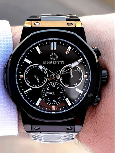 Bigotti Özel Kutulu Nişan Ve Damat Saati 2 Yıl Garantili İç Fonksiyonları Aktif Erkek Kol Saati BX05 - Resim 3