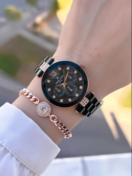 Daniel Klein Çelik Kordon 30 Mt Suya Dayanıklı Kadın Kol Saati+Bileklik BYN.10728.M7 - Resim 2