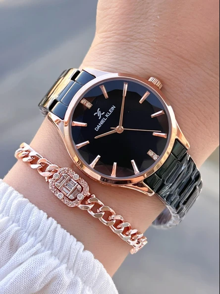 Daniel Klein Özel Kesme Camlı 3 Atm Suya Dayanıklı 2 Yıl Garantili Kadın Kol Saati+Bileklik V10925.5 ürün görseli