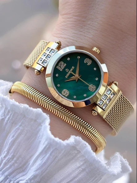 Essence Çelik Kasa Ve Kordon 2 Yıl Garantili 3 Atm Suya Dayanıklı Kadın Kol Saat+Bileklik ESM170 ürün görseli