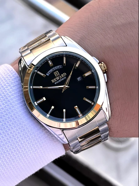 Reward Çelik Kordon 5 Atm Suya Dayanıklı Takvimli Kadran 2 Yıl Garantili Erkek Kol Saati WE.147126.1 - Resim 2