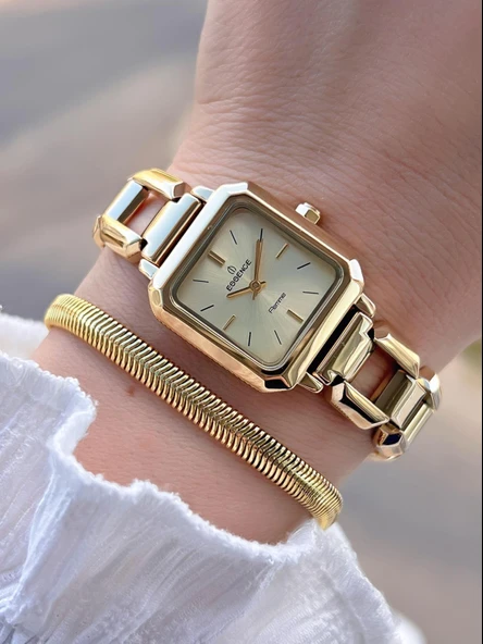 Essence Çelik Kasa Ve Kordon 2 Yıl Garantili 3 Atm Suya Dayanıklı Kadın Kol Saat+Bileklik SDF110 ürün görseli