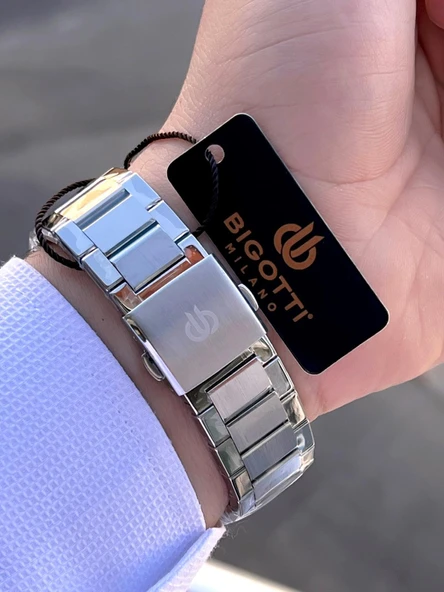 Bigotti Özel Kutulu Nişan Ve Damat Saati 2 Yıl Garantili İç Fonksiyonları Aktif Erkek Kol Saati BX01 - Resim 4