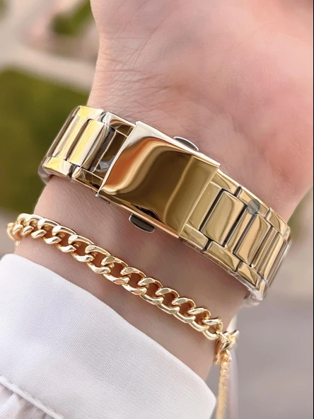 Ferrucci Çelik Kordon Kararma Renk Atma Yapmaz 2 Yıl Garantili Kadın Kol Saati+Bileklik F.3440.07 - Resim 3