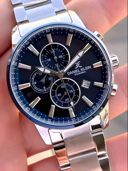 Daniel Klein Çelik Kordon Kronometreli Kadran Tasarımı 3 Atm Suya Dayanıklı Erkek Kol Saati 10602.13 - Resim 4