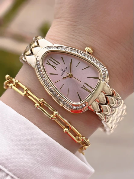 Coliseum Özel Tasarım Vintage Seri Kadın Kol Saati+ Bileklik Hediyeli CL8307.M4 ürün görseli