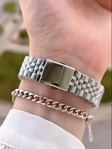 Ferrucci Çelik Kordon Kararma Renk Atma Yapmaz 2 Yıl Garantili Kadın Kol Saati+Bileklik F.03536.01 - Resim 3